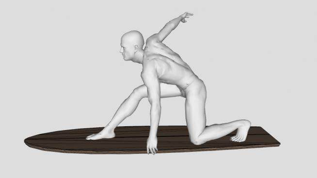 运动人物雕塑石像SU模型下载_sketchup草图大师SKP模型