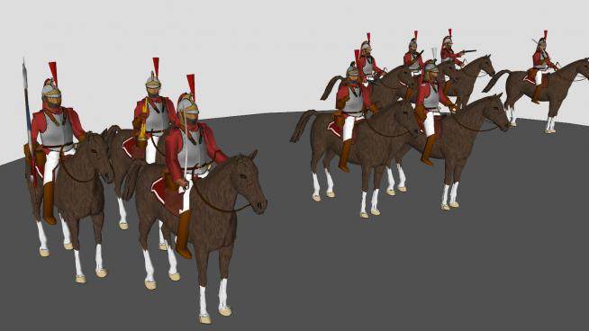 罗马骑兵将士SU模型下载_sketchup草图大师SKP模型