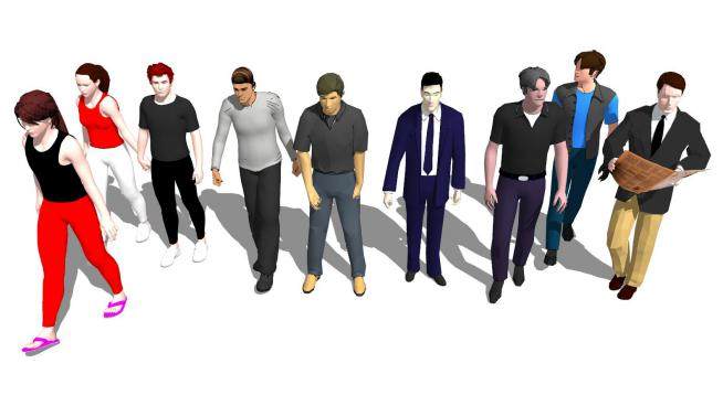 各形各色3D人物SU模型下载_sketchup草图大师SKP模型