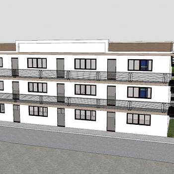 工地板房宿舍住宅SU模型下载_sketchup草图大师SKP模型