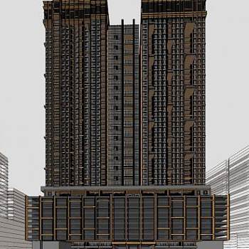 现代高层建筑楼房SU模型下载_sketchup草图大师SKP模型