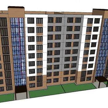 宿舍楼建筑SU模型下载_sketchup草图大师SKP模型