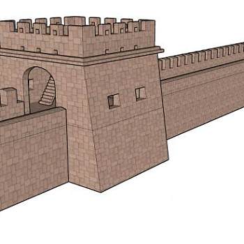 中国长城建筑SU模型下载_sketchup草图大师SKP模型