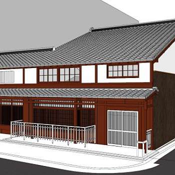 日式近代房屋住宅建筑SU模型下载_sketchup草图大师SKP模型