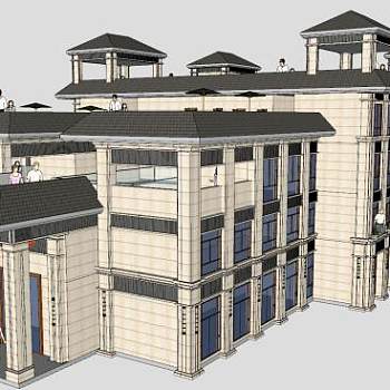 现代展馆建筑SU模型下载_sketchup草图大师SKP模型