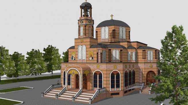 欧式教会堂建筑sketchup模型下载_sketchup草图大师SKP模型