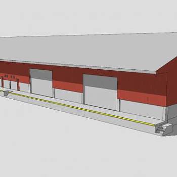 工厂厂房仓库平房SU模型下载_sketchup草图大师SKP模型