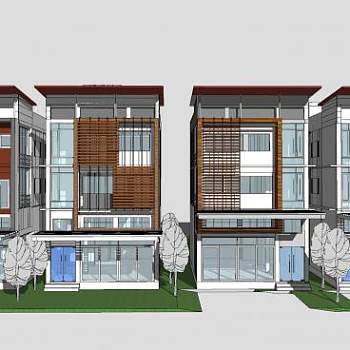 特色住宅独栋别墅SU模型下载_sketchup草图大师SKP模型