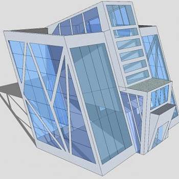 玻璃主题建筑大楼SU模型下载_sketchup草图大师SKP模型