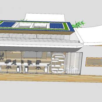 创意工作室建筑别墅住宅SU模型下载_sketchup草图大师SKP模型