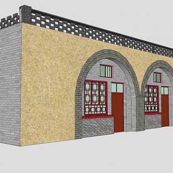 窑洞住宅建筑SU模型下载_sketchup草图大师SKP模型