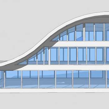 玻璃建筑房屋SU模型下载_sketchup草图大师SKP模型