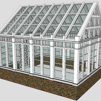 玻璃阳光房SU模型下载_sketchup草图大师SKP模型