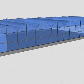 透明联排大棚SU模型下载_sketchup草图大师SKP模型