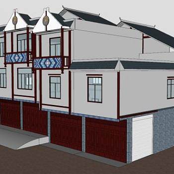 少数民族风别墅楼房住宅SU模型下载_sketchup草图大师SKP模型