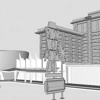 阿拉维加斯异形建筑SU模型下载_sketchup草图大师SKP模型