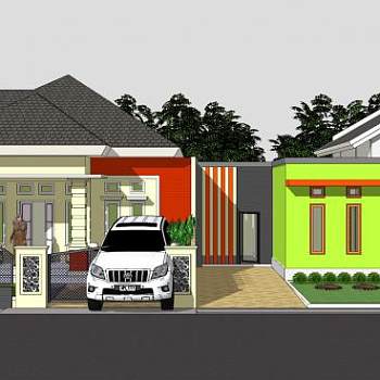 欧式平房别墅住宅建筑SU模型下载_sketchup草图大师SKP模型