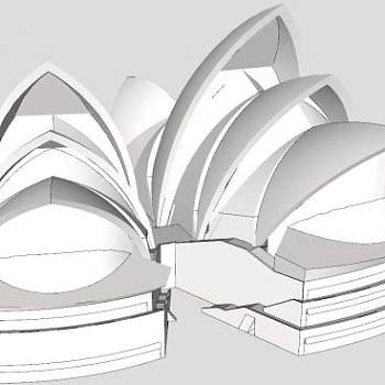 悉尼歌剧院外观建筑SU模型下载_sketchup草图大师SKP模型