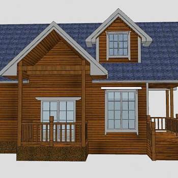 现代木屋别墅住宅建筑SU模型下载_sketchup草图大师SKP模型