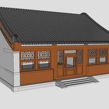 中式古代厢房建筑SU模型下载_sketchup草图大师SKP模型