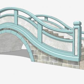 七夕鹊桥中式石桥SU模型下载_sketchup草图大师SKP模型