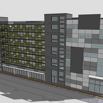 停车库停车楼房建筑SU模型下载_sketchup草图大师SKP模型