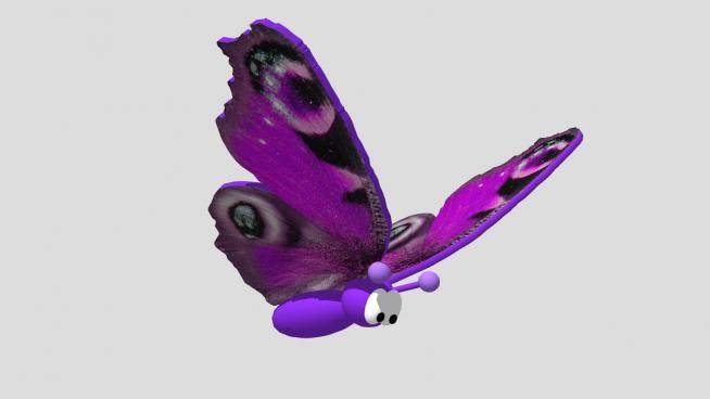 漂亮的紫色蝴蝶SU模型下载_sketchup草图大师SKP模型