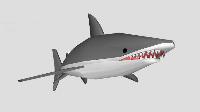 小鲨鱼动物SU模型下载_sketchup草图大师SKP模型