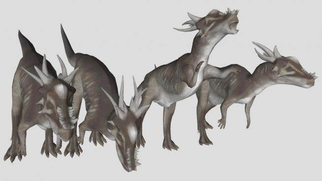 白垩纪晚期冥河龙恐龙SU模型下载_sketchup草图大师SKP模型