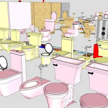 WC卫生间道具用品大全SU模型下载_sketchup草图大师SKP模型