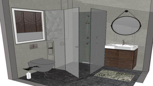 室内浴室间洗澡间SU模型下载_sketchup草图大师SKP模型