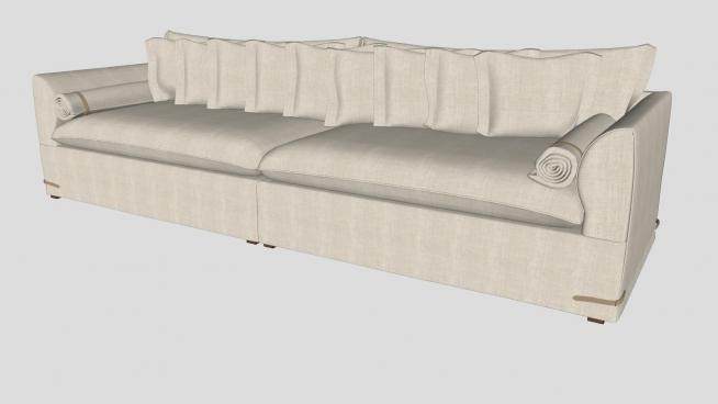 米色沙发抱枕家具SU模型下载_sketchup草图大师SKP模型