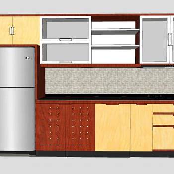 小型家用橱柜SU模型下载_sketchup草图大师SKP模型