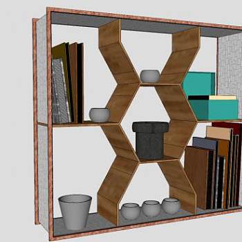 书架书柜隔断柜SU模型下载_sketchup草图大师SKP模型