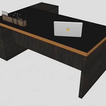 大班台办公桌写字台SU模型下载_sketchup草图大师SKP模型