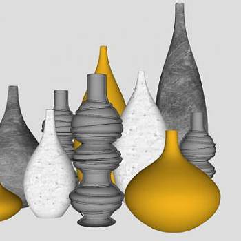 室内装饰花瓶SU模型下载_sketchup草图大师SKP模型
