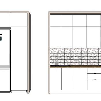 厨房橱柜冰箱家具SU模型下载_sketchup草图大师SKP模型