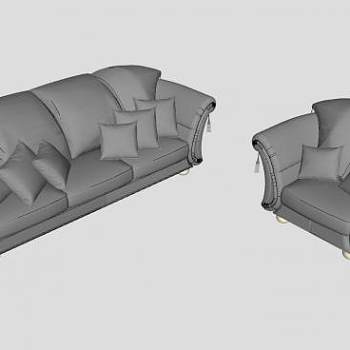 现代简约沙发家具SU模型下载_sketchup草图大师SKP模型