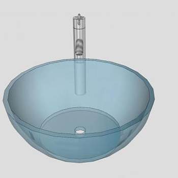 玻璃洗手台SU模型下载_sketchup草图大师SKP模型