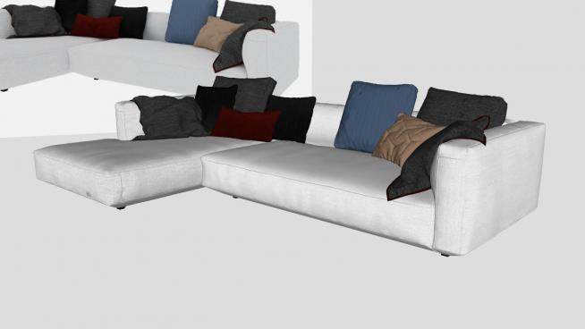 精细的现代沙发SU模型下载_sketchup草图大师SKP模型