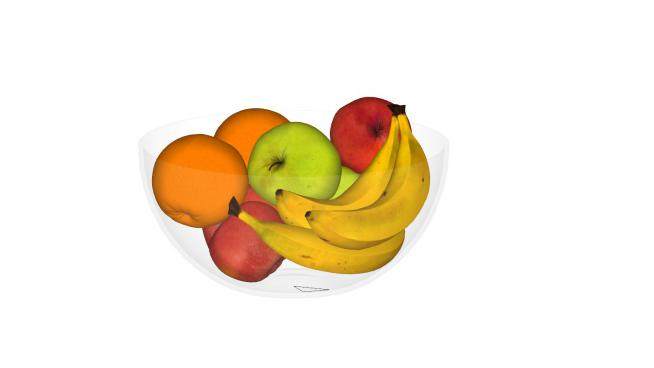 香蕉苹果橙子水果篮SU模型下载_sketchup草图大师SKP模型