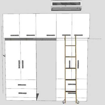 挂式空调和衣柜SU模型下载_sketchup草图大师SKP模型