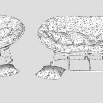 北欧花枕色沙发家SU模型下载_sketchup草图大师SKP模型