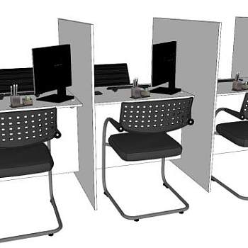 招聘桌洽谈桌业务桌SU模型下载_sketchup草图大师SKP模型