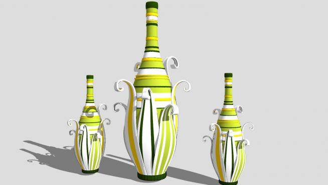 特色玉米形状瓶子花瓶SU模型下载_sketchup草图大师SKP模型