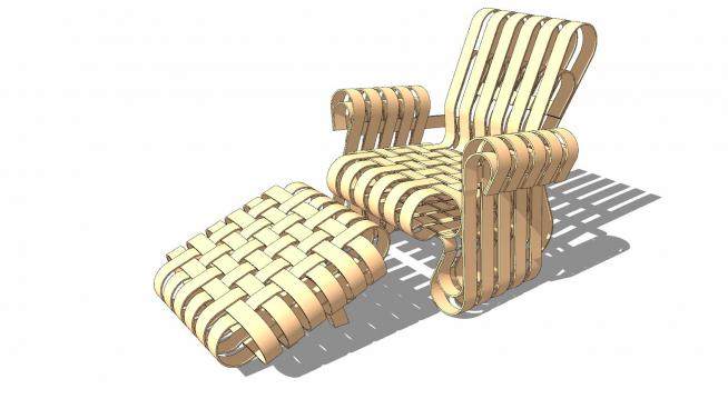 特制休闲沙发椅躺椅单人椅SU模型下载_sketchup草图大师SKP模型