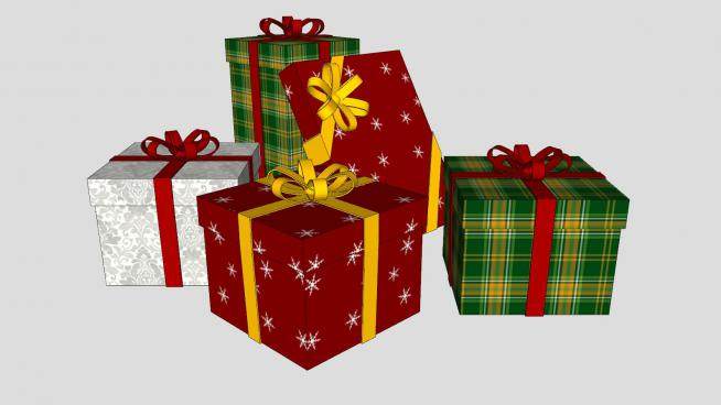 圣诞礼物圣诞礼盒SU模型下载_sketchup草图大师SKP模型