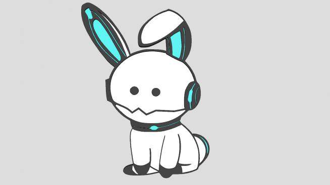 机器人小兔子装饰SU模型下载_sketchup草图大师SKP模型
