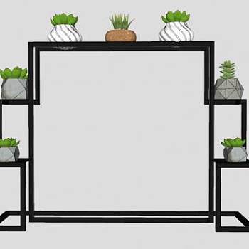 室内花架盆栽SU模型下载_sketchup草图大师SKP模型