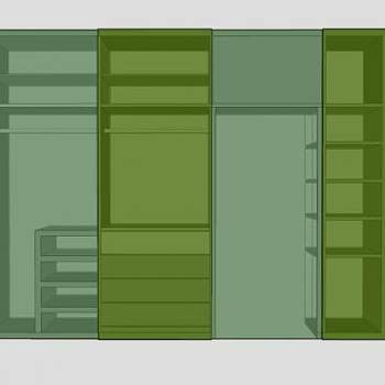 玻璃衣柜门SU模型下载_sketchup草图大师SKP模型